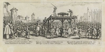 The Torture of the Wheel (Les miseres et les mal-heures de la guerre, pl. 14) by Jacques Callot